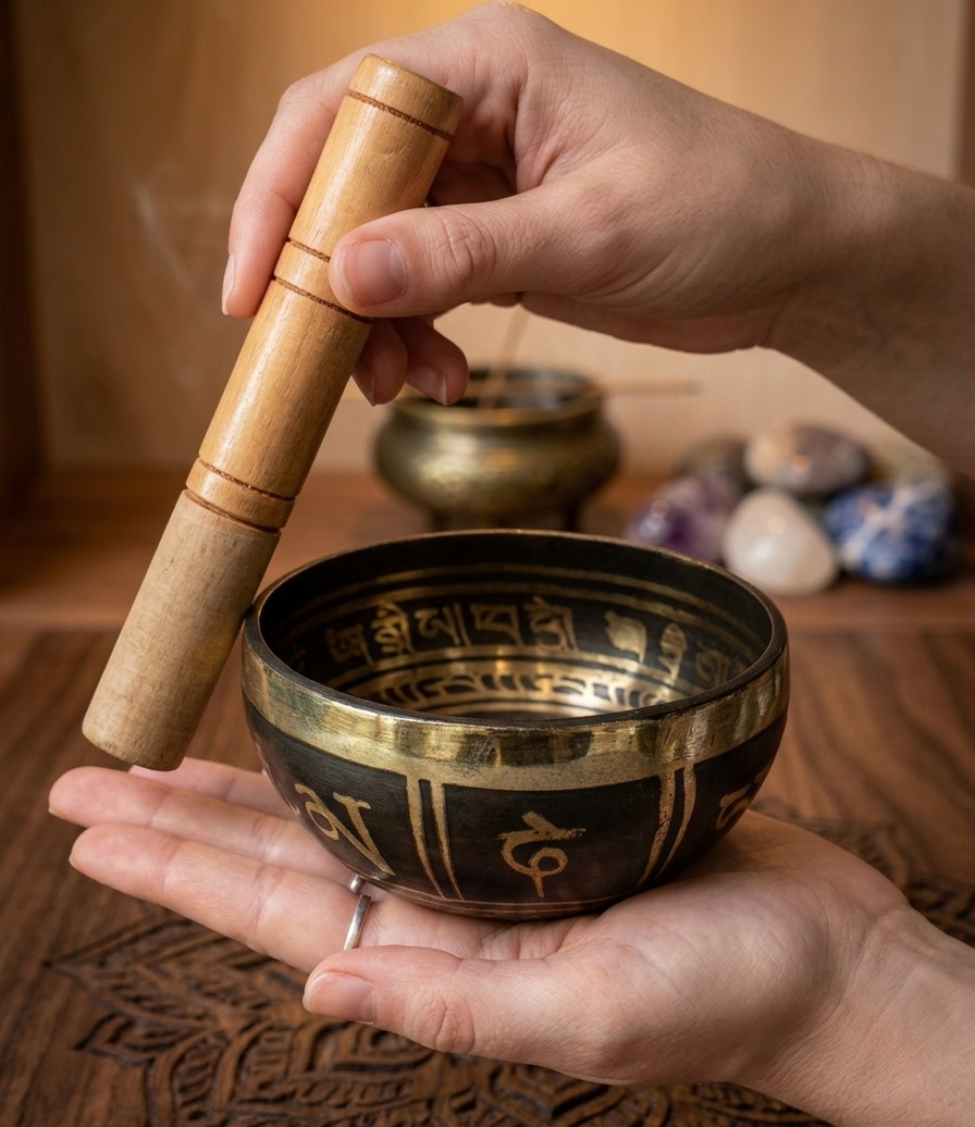 Singing Bowl - Bronze Bowl (4 inch) with Wooden Mallet