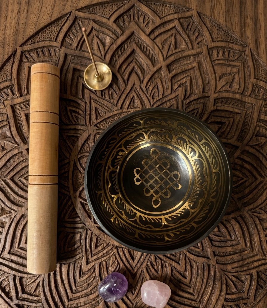 Singing Bowl - Bronze Bowl (4.5 inch) with Wooden Mallet