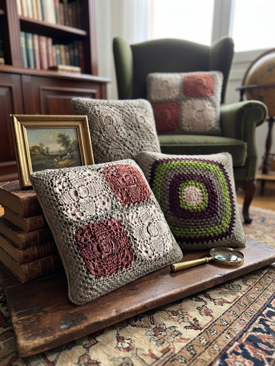 Hand-crochet Reversible Cushion Cover (Set of 2)