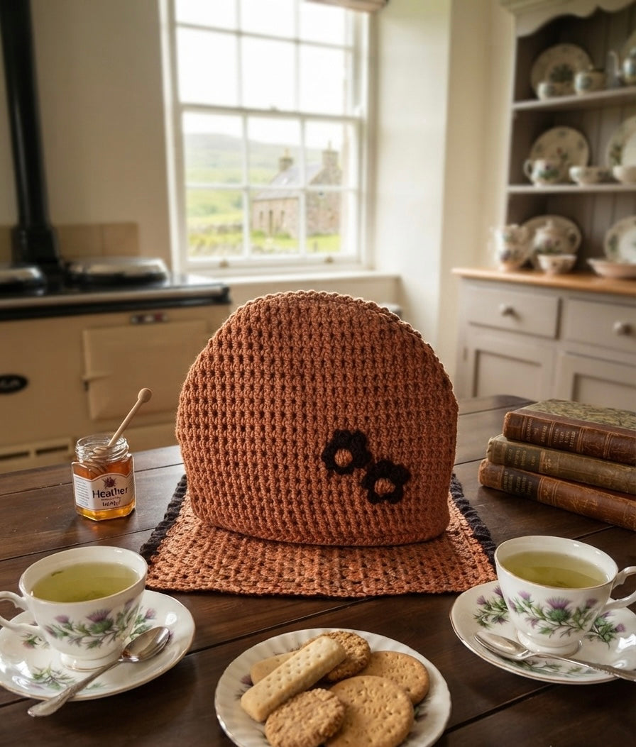 Handmade Crochet Tea Cosy and Tray Mat Set
