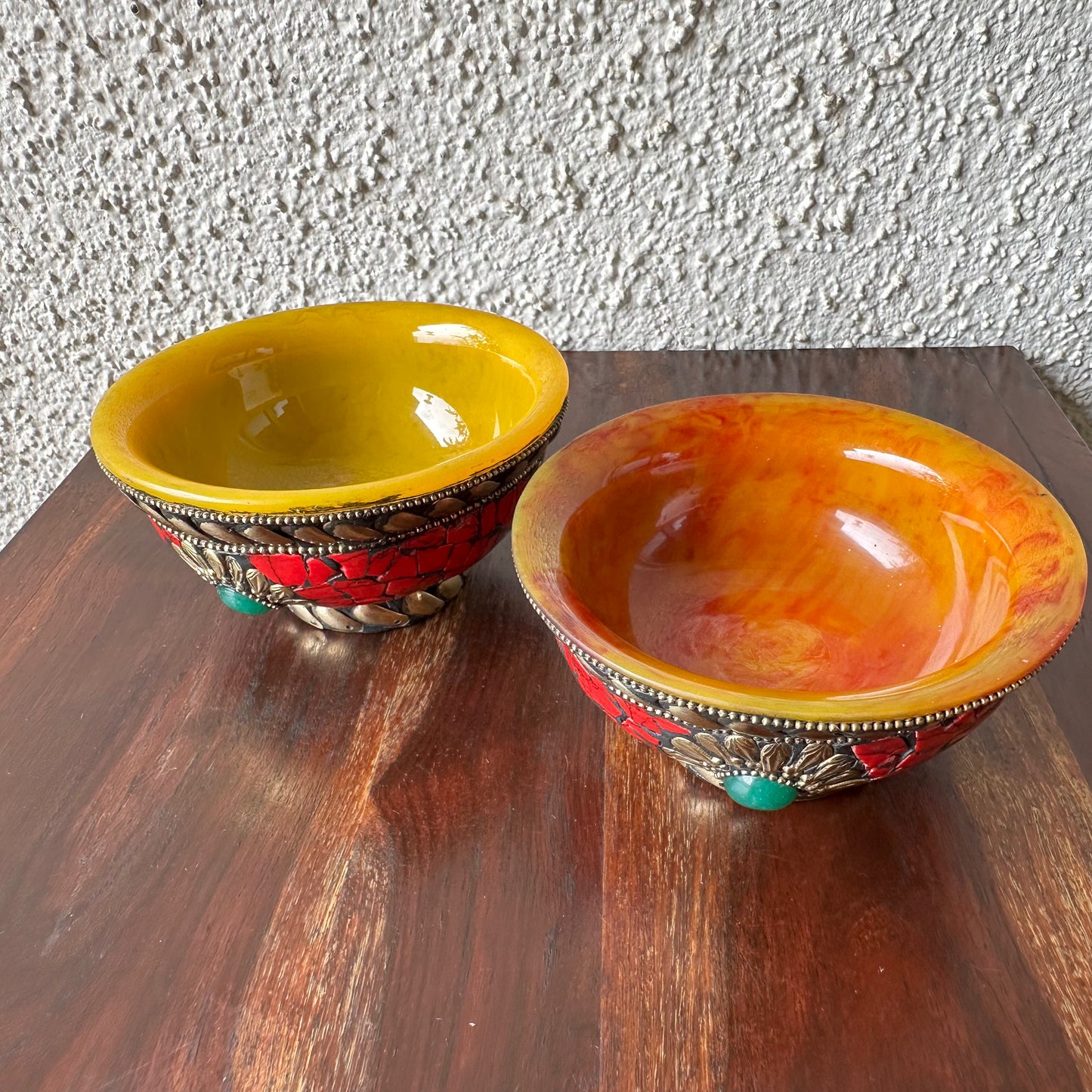 Buddhist Offering Bowls - Set of 2 Decorative Bowls