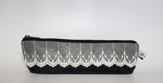 Lace - Hand-embroidered Multi-purpose Zip Pouch