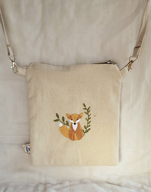 Studio VilaSita - Lone Fox - Hand-embroidered Sling Bag