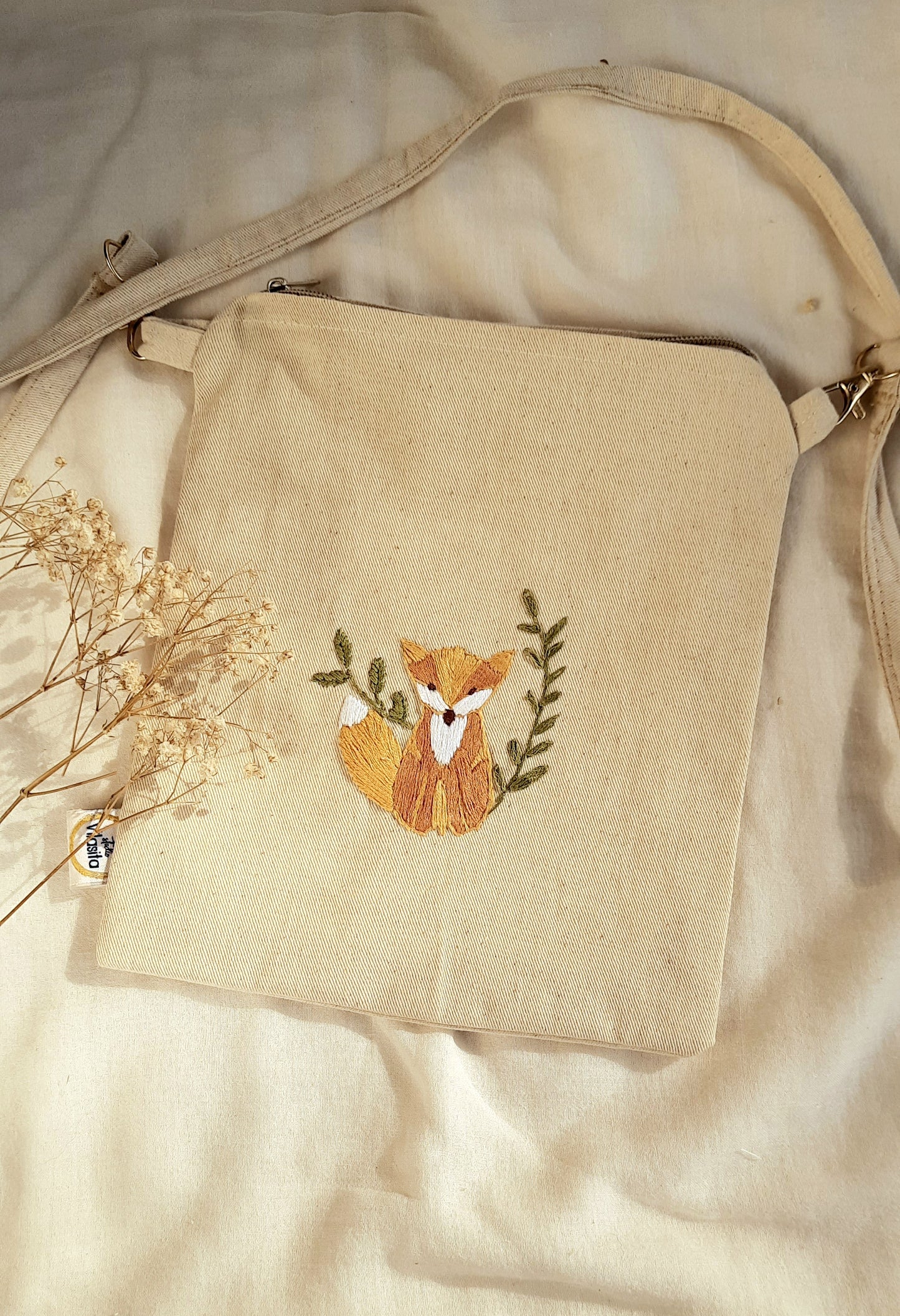 Studio VilaSita - Lone Fox - Hand-embroidered Sling Bag