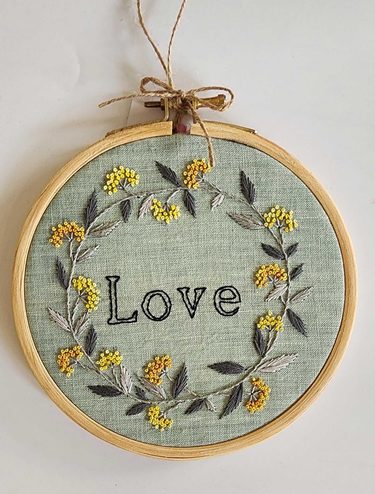 Ikali - Love - Hand-embroidered Wall-hanging Hoop