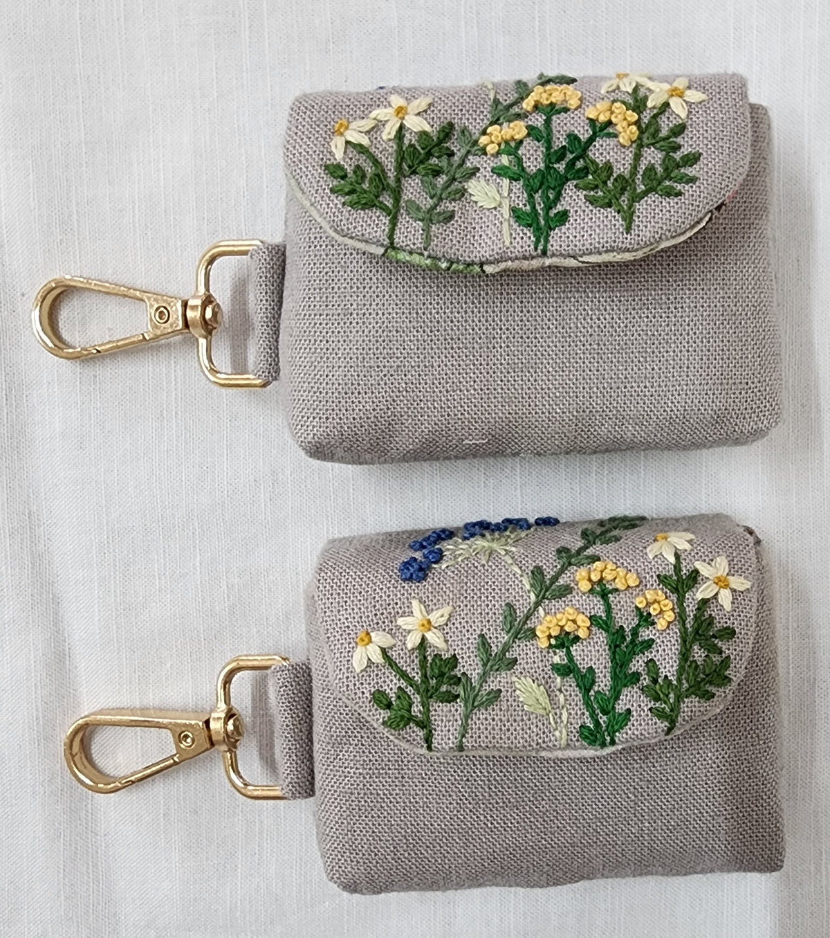 Mini Garden Flap - Hand-embroidered Earpod Pouch – Darjeeling Connection