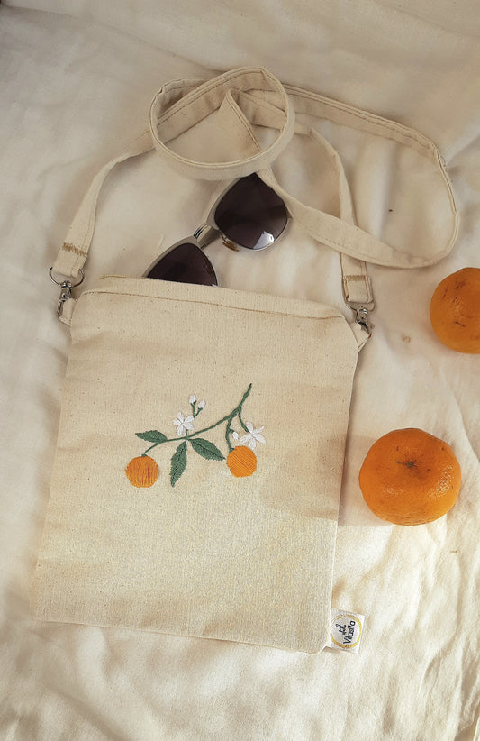 Studio VilaSita - Mirik Mandarins - Hand-embroidered Sling Bag
