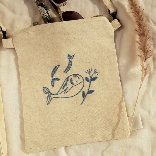 Studio VilaSita - OH Whale! - Hand-embroidered Sling Bag