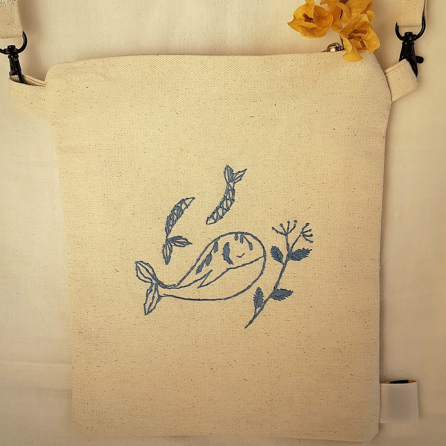 Studio VilaSita - OH Whale! - Hand-embroidered Sling Bag