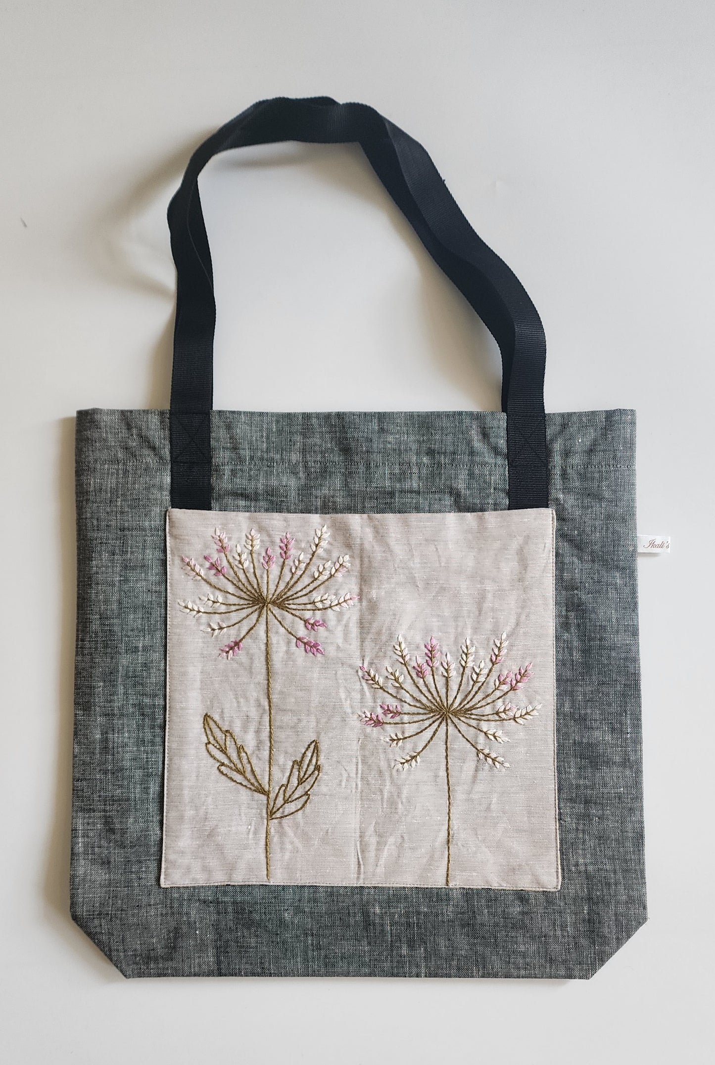Ikali - Ombre Dandelion - Hand-embroidered Tote