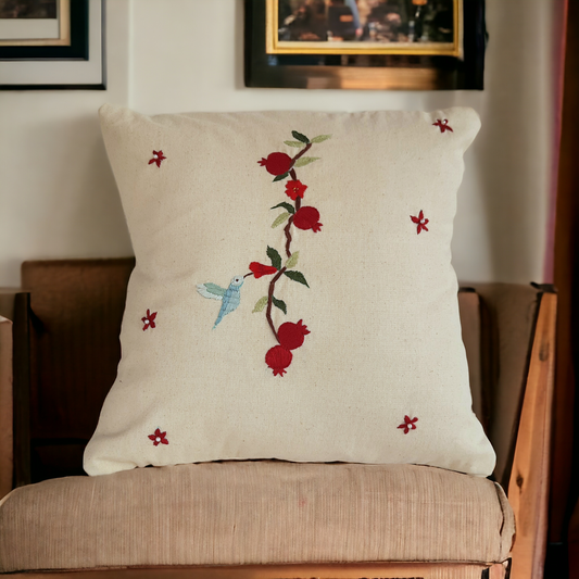 Studio VilaSita - Pomegranate - Embroidered Cushion Cover (Set of 1)