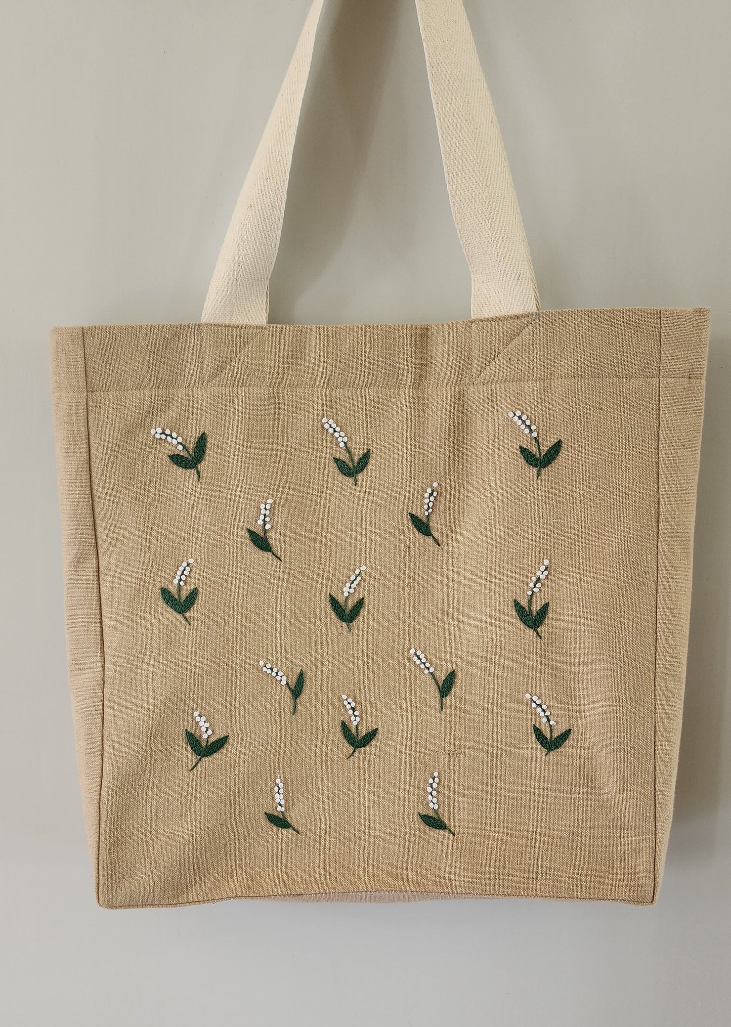 Ikali - Snow Drops - Hand-embroidered Tote