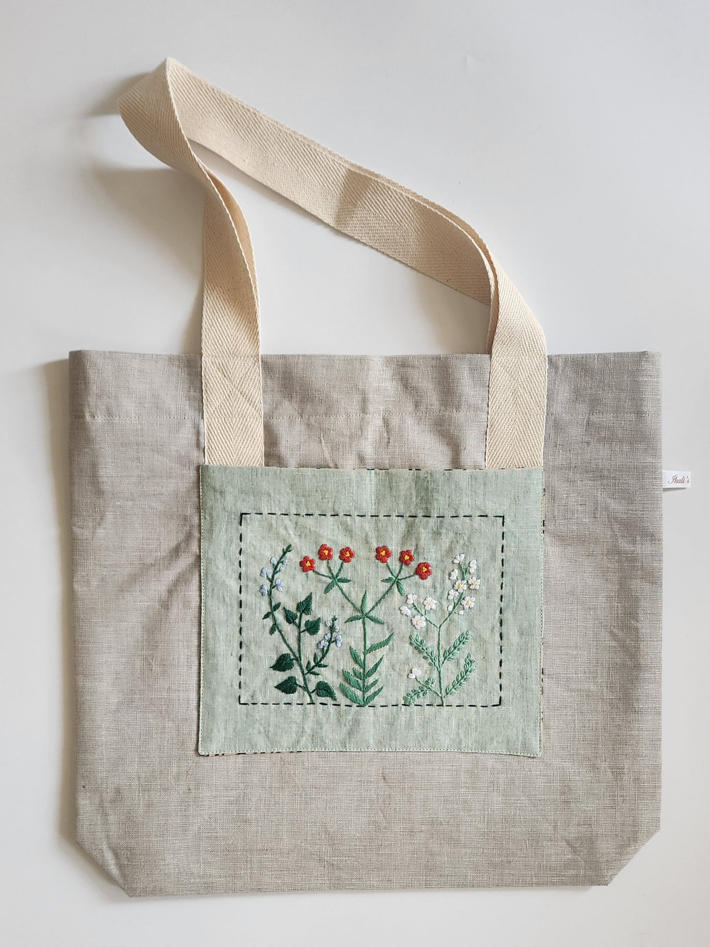 Ikali - Summer Garden -  Hand-embroidered Tote