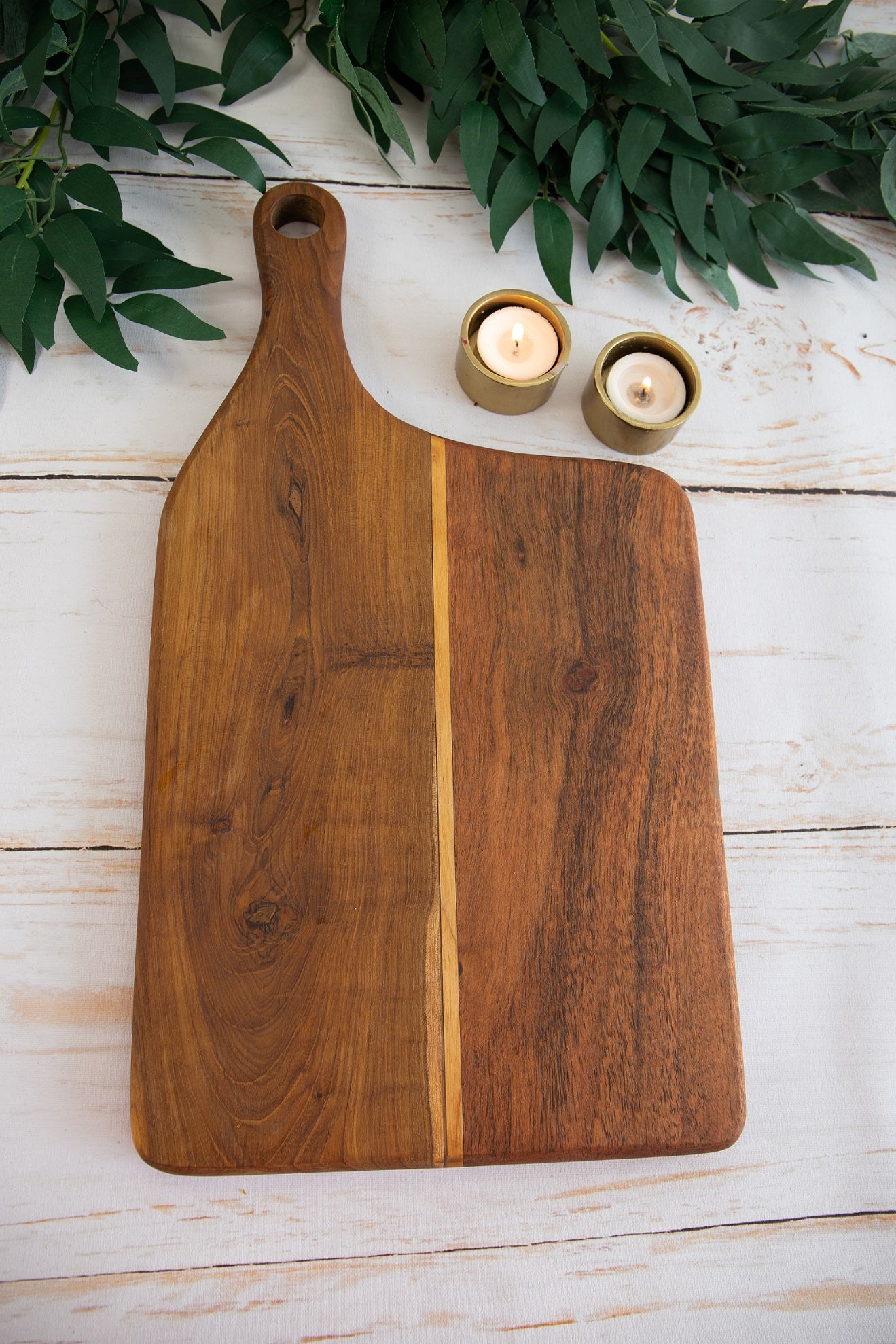 Large Teakwood Platter / Cheese Board with Handle