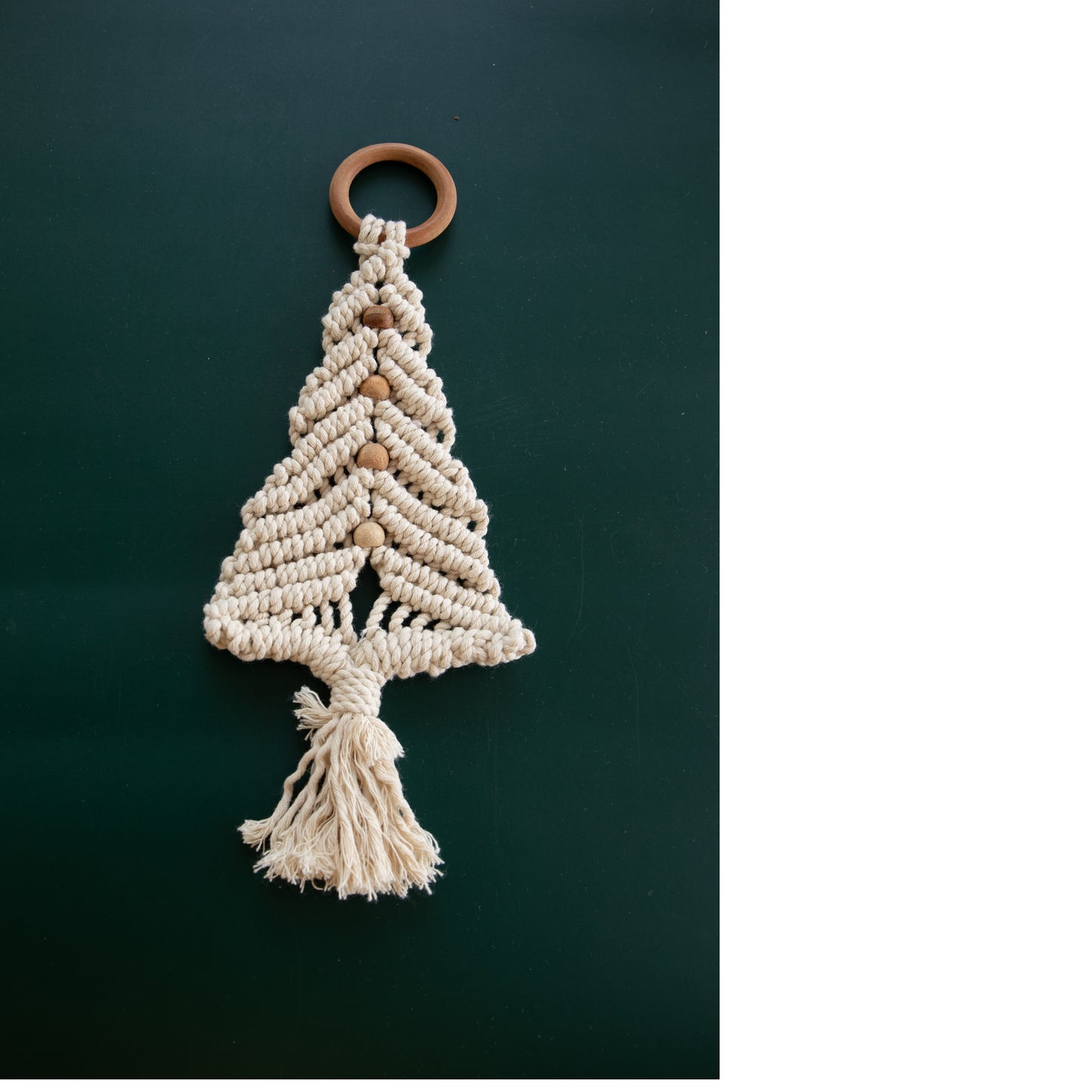 Christmas Tree Ornaments in Macrame - Set of 4 (in White) with Gift Bag