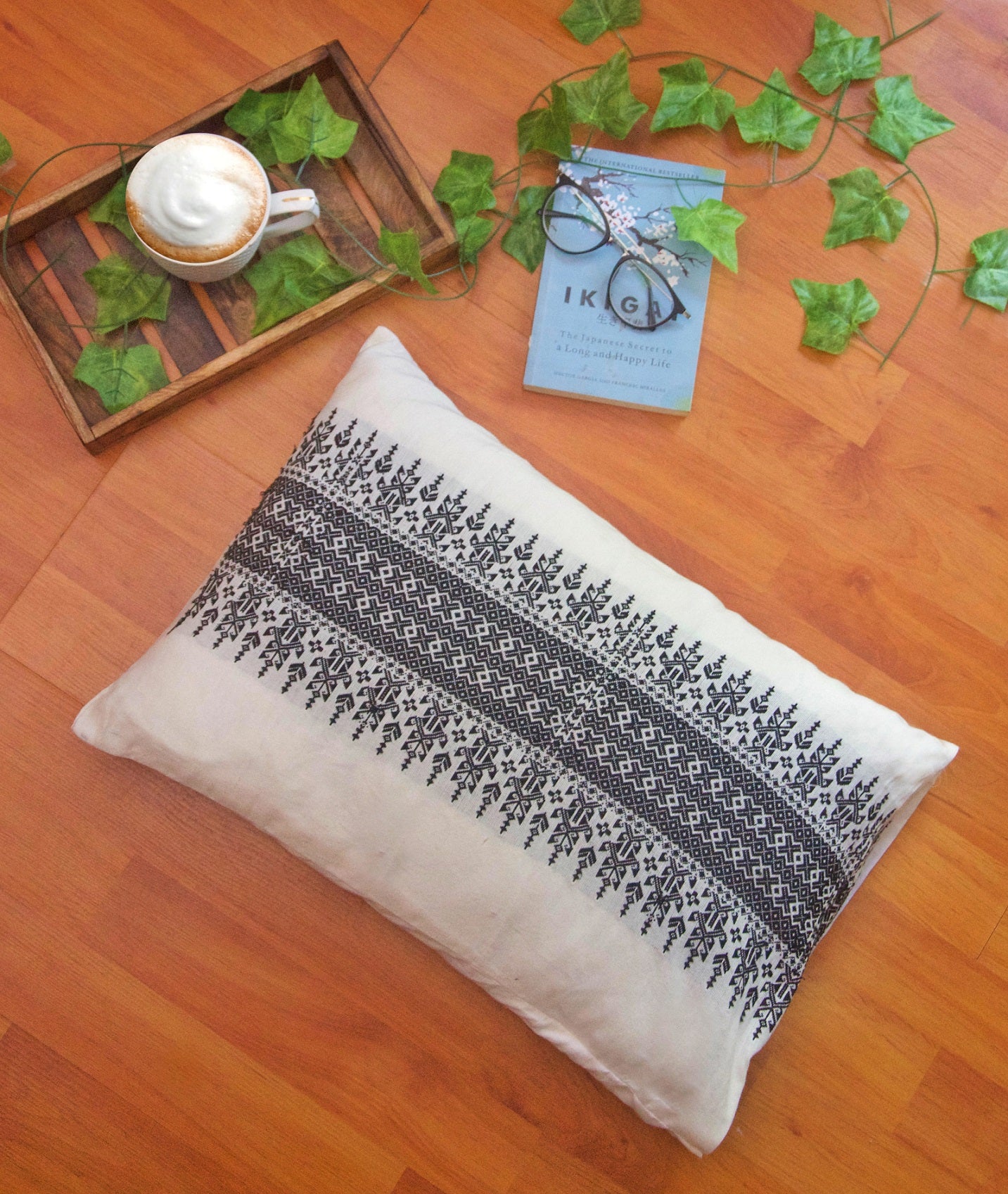 Kachari Handwoven Cotton Cushion Cover with Tribal Motif