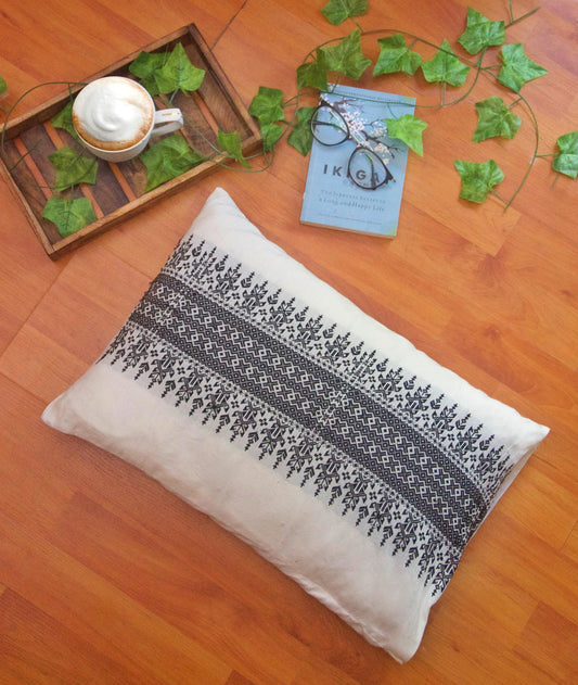 Kachari Handwoven Cotton Cushion Cover with Tribal Motif