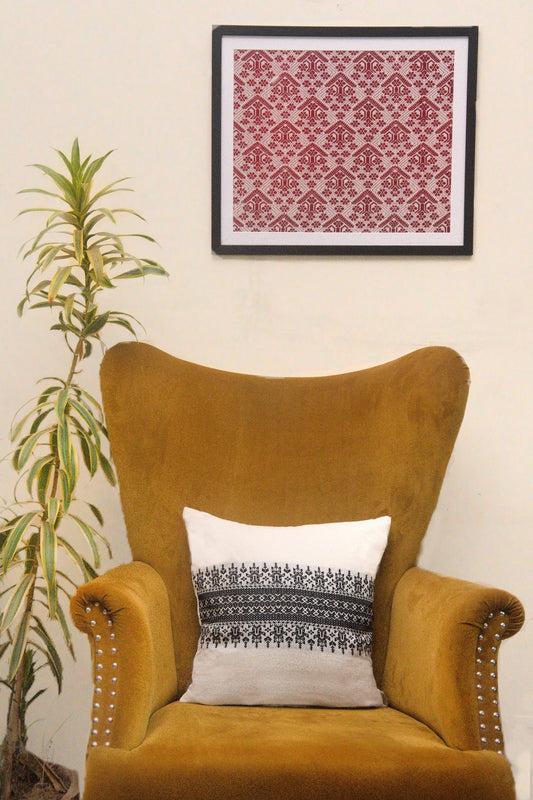 Kachari Handwoven Cotton Cushion Cover with Tribal Motif