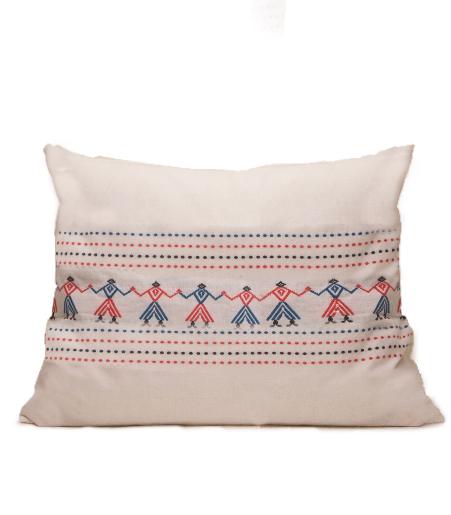 Asomiya Handwoven Cotton Cushion Cover with Tribal Motif