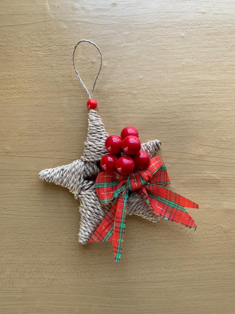 Christmas Tree Ornament in Banana Fibre - Star