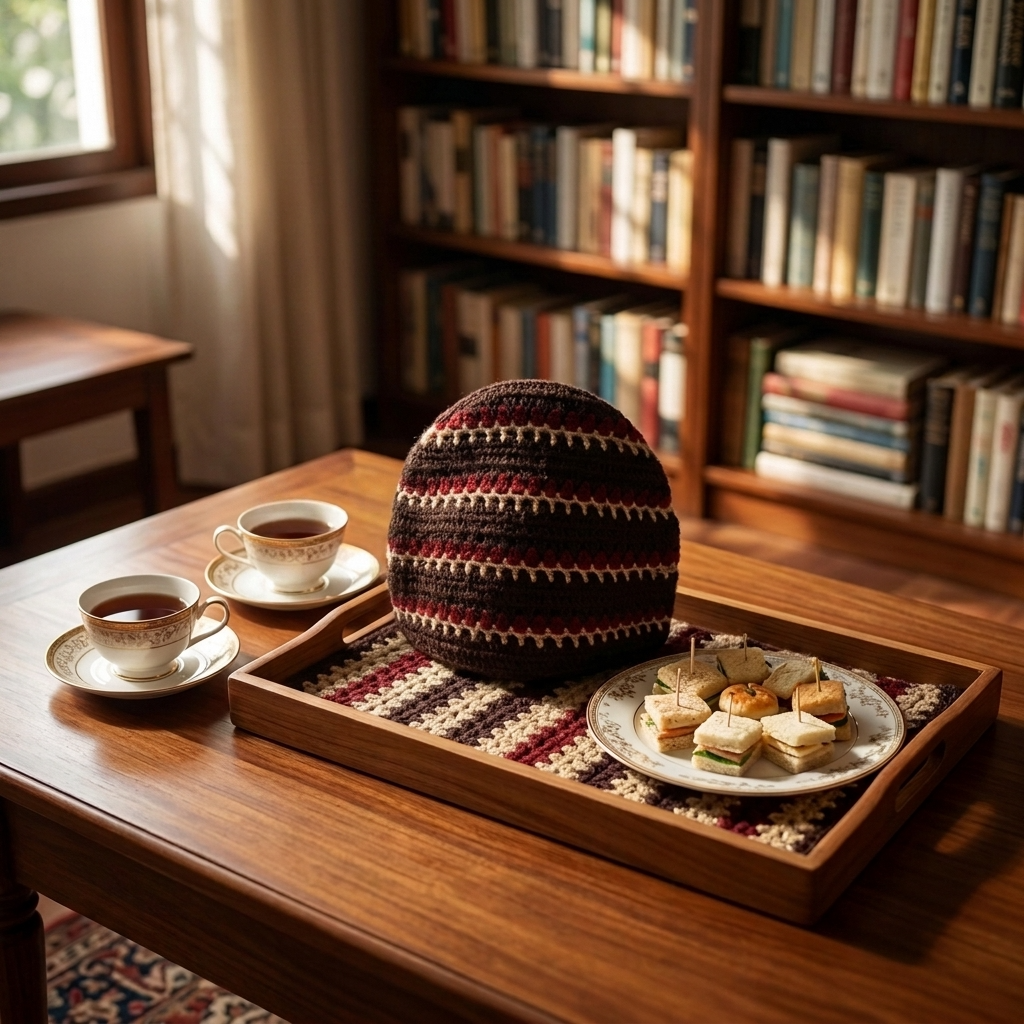 Handmade Crochet Tea Cosy and Tray Mat Set