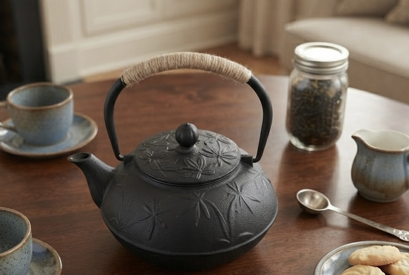 Cast-Iron Hobnail TeaPot - Traditional Japanese Tetsubin (Tetsu-Kyusu) Leaves TeaPot 1000ml