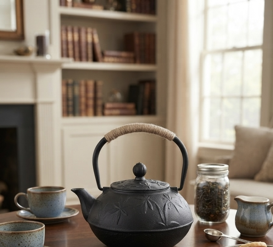 Cast-Iron Hobnail TeaPot - Traditional Japanese Tetsubin (Tetsu-Kyusu) Leaves TeaPot 1000ml