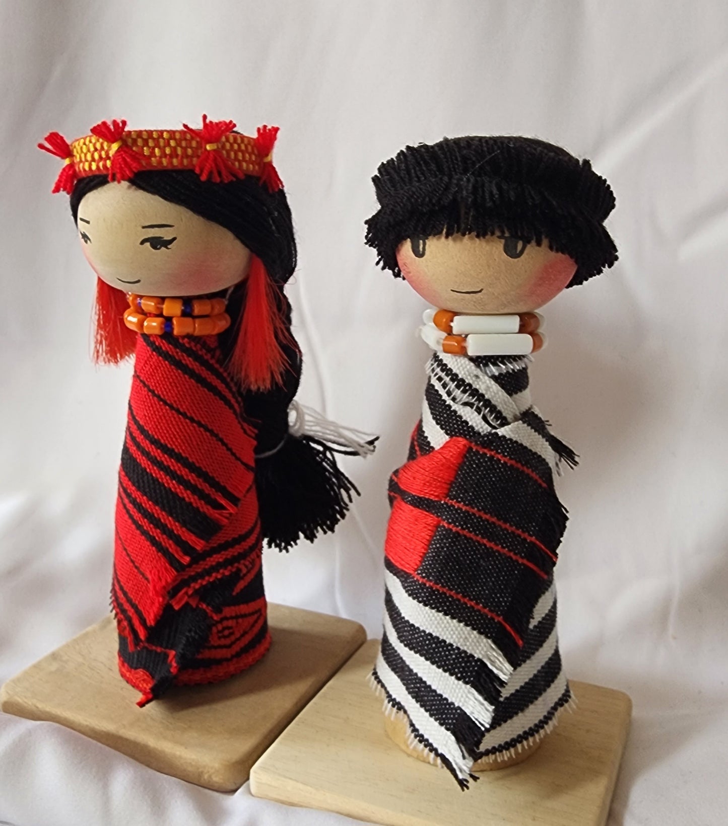 Ikali - Little Naga - Sangtam Couple - Wooden Doll Pair