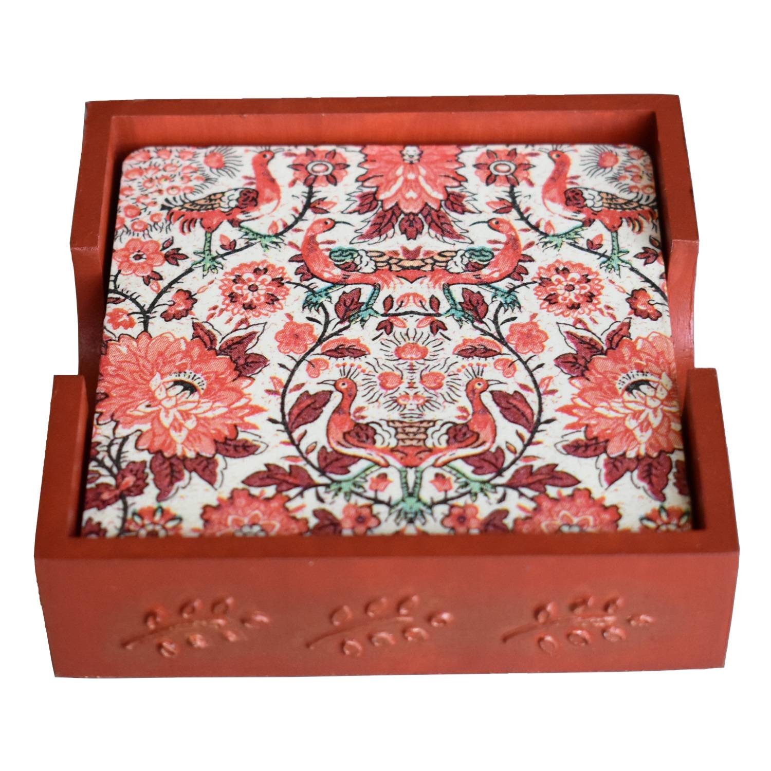 Regal Terracotta - Handcrafted 4-Coaster Set – Darjeeling Connection