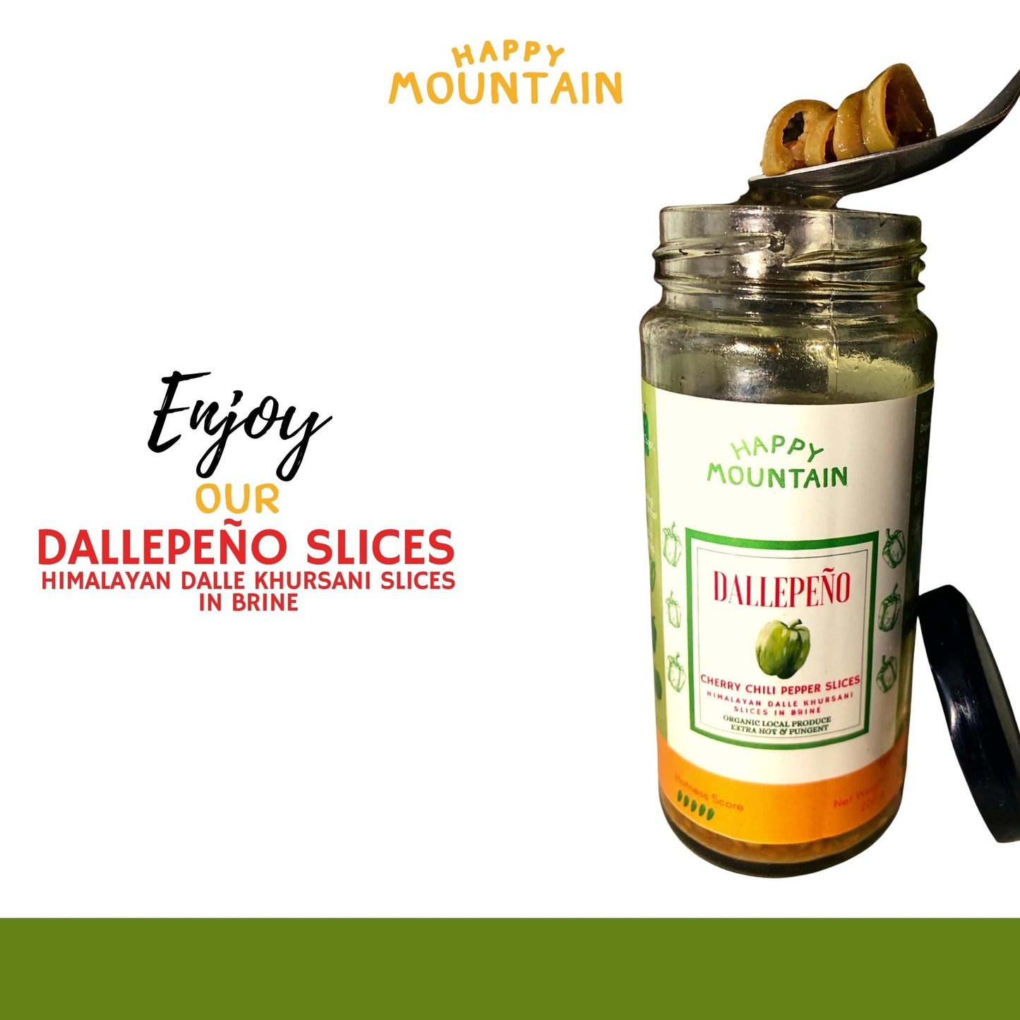 Dallepeño - Cherry Chilli Pepper (Dalle) Slices in Brine - Happy Mountain