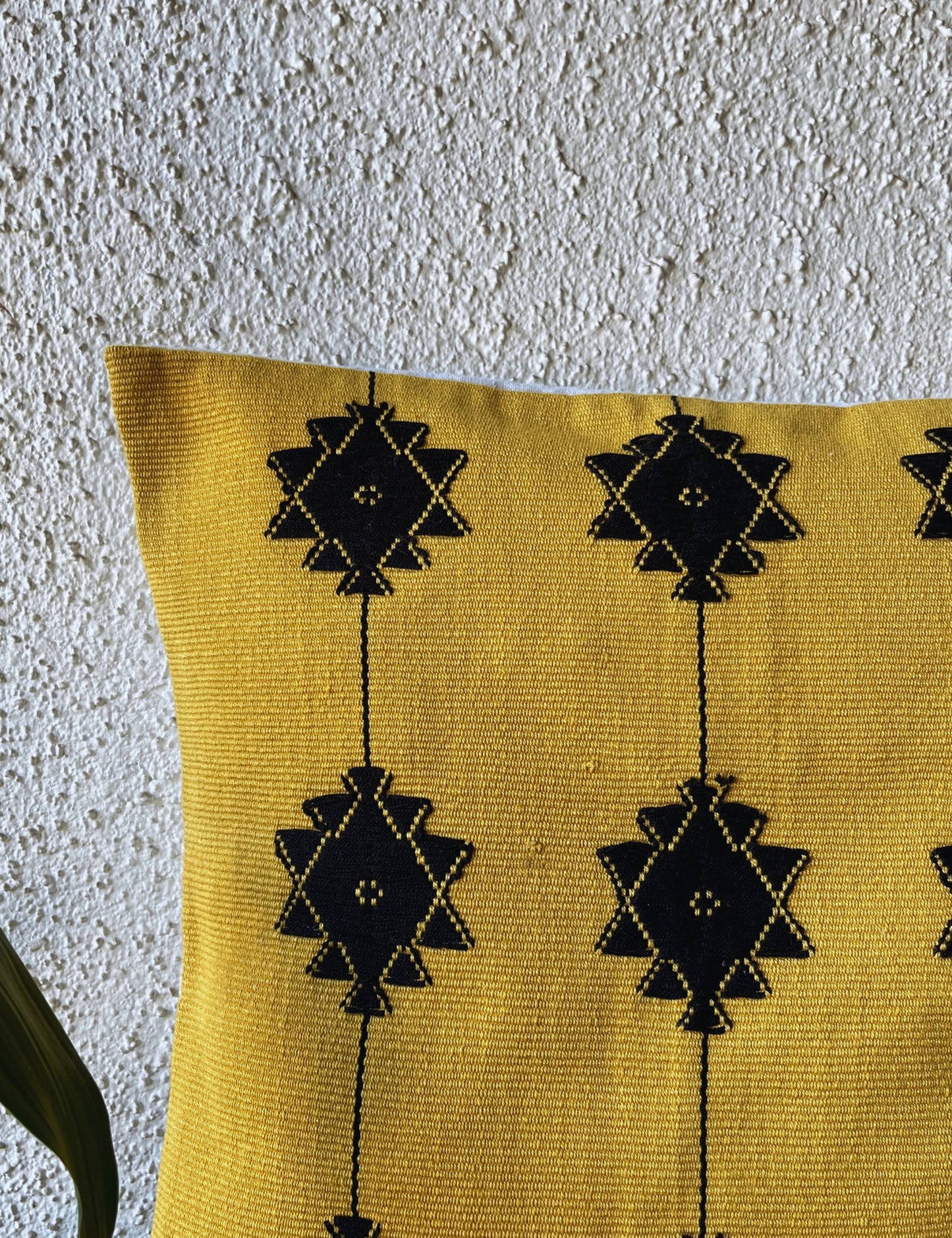 Chizami Weaves - Loin Loom Handwoven Cushion Cover Set in Mustard Yellow (Set of 2)