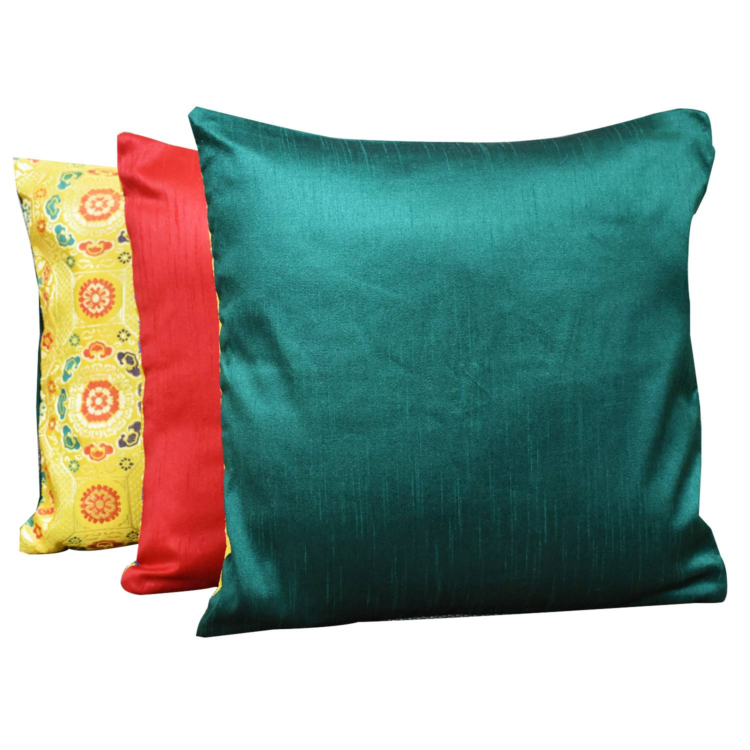 Maia (Yellow) Cushion Cover Set Front and Back