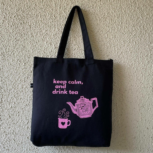 Katha Kathan Canvas Tote - Keep Calm & Drink Tea