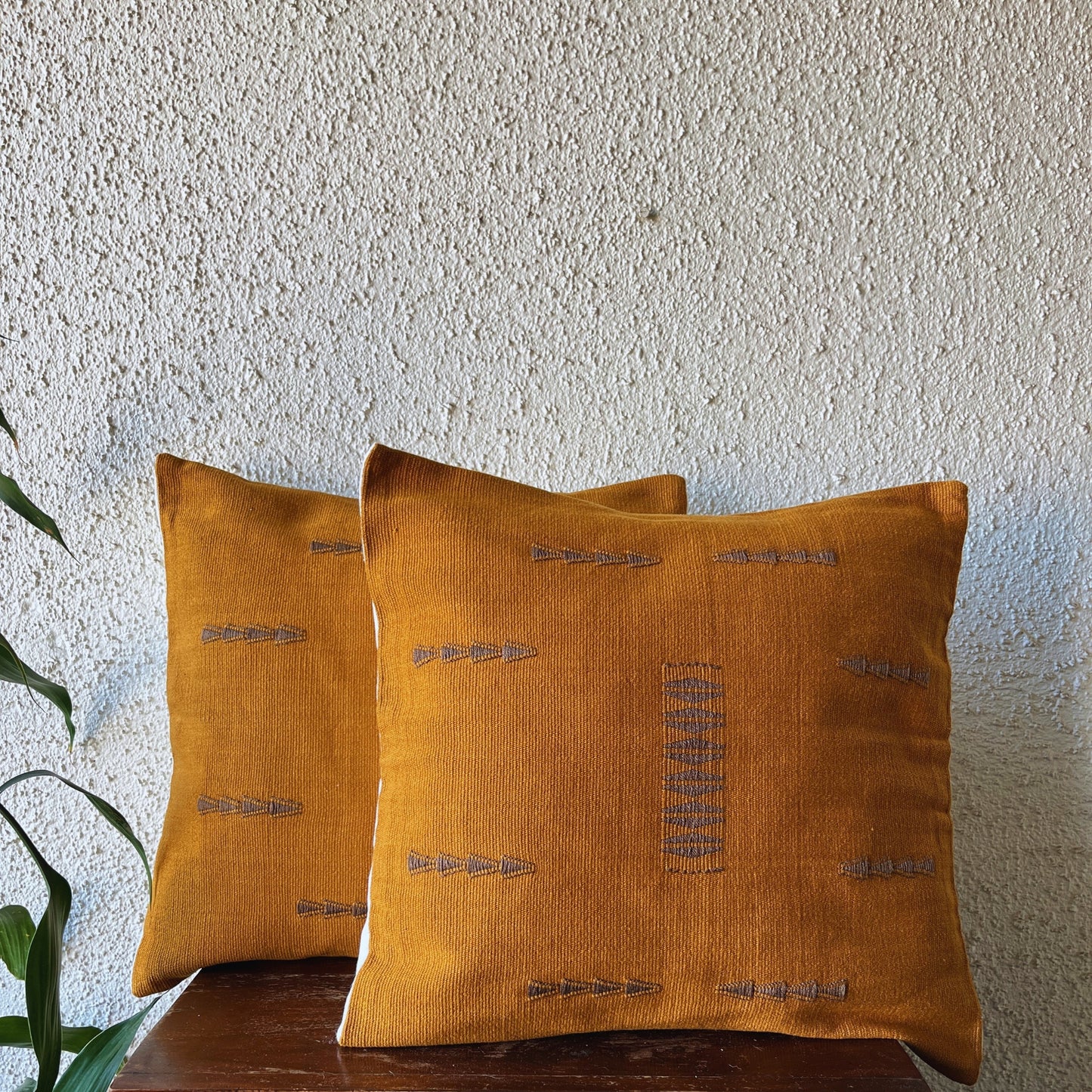 Chizami Weaves - Loin Loom Handwoven Cushion Cover Set in Golden Mustard (Set of 4)