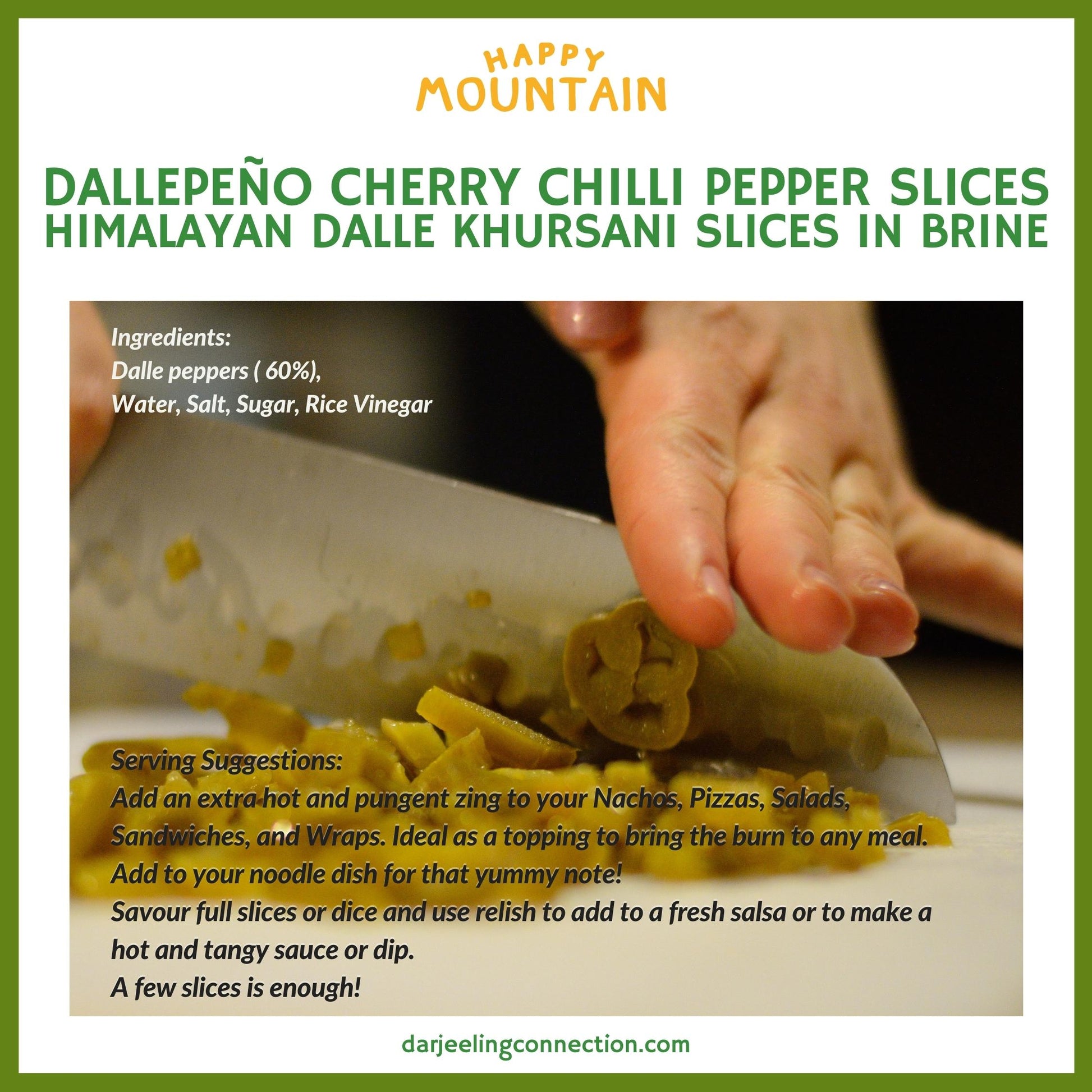 Ingredients Used in Fireballs - Cherry Chilli Pepper (Dalle) Slices - Happy Mountain