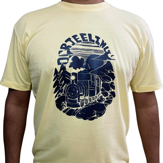 Darjeeling Train - Lime Yellow - Regular Fit 100% Cotton T-Shirt