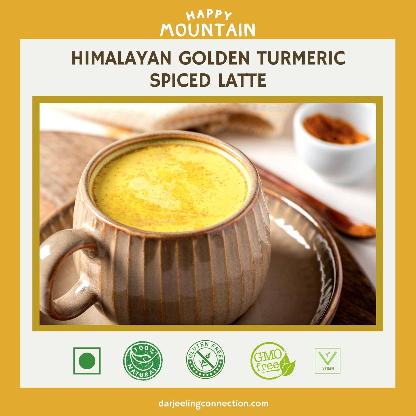 Himalayan Golden Turmeric Spiced Latte - Happy Mountain
