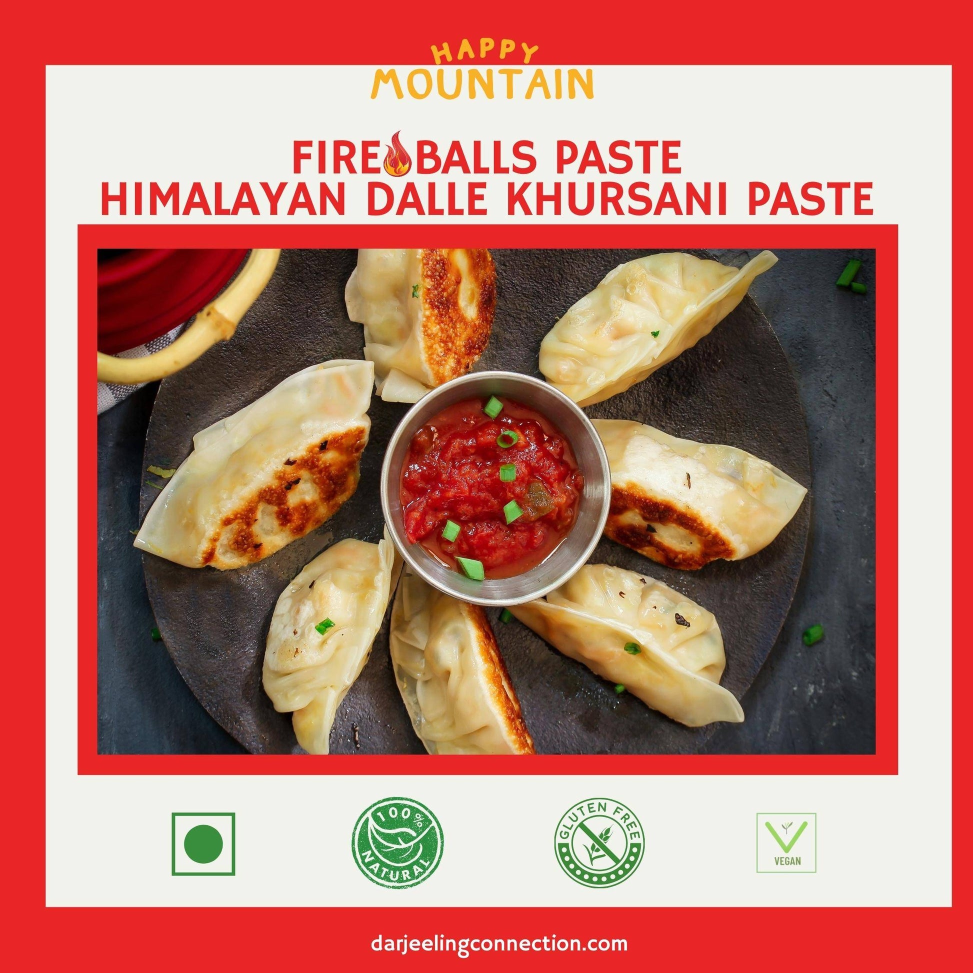 Enjoy our Fireballs Cherry Chilli Peppers (Dalle) Paste with Your Food- Happy Mountain