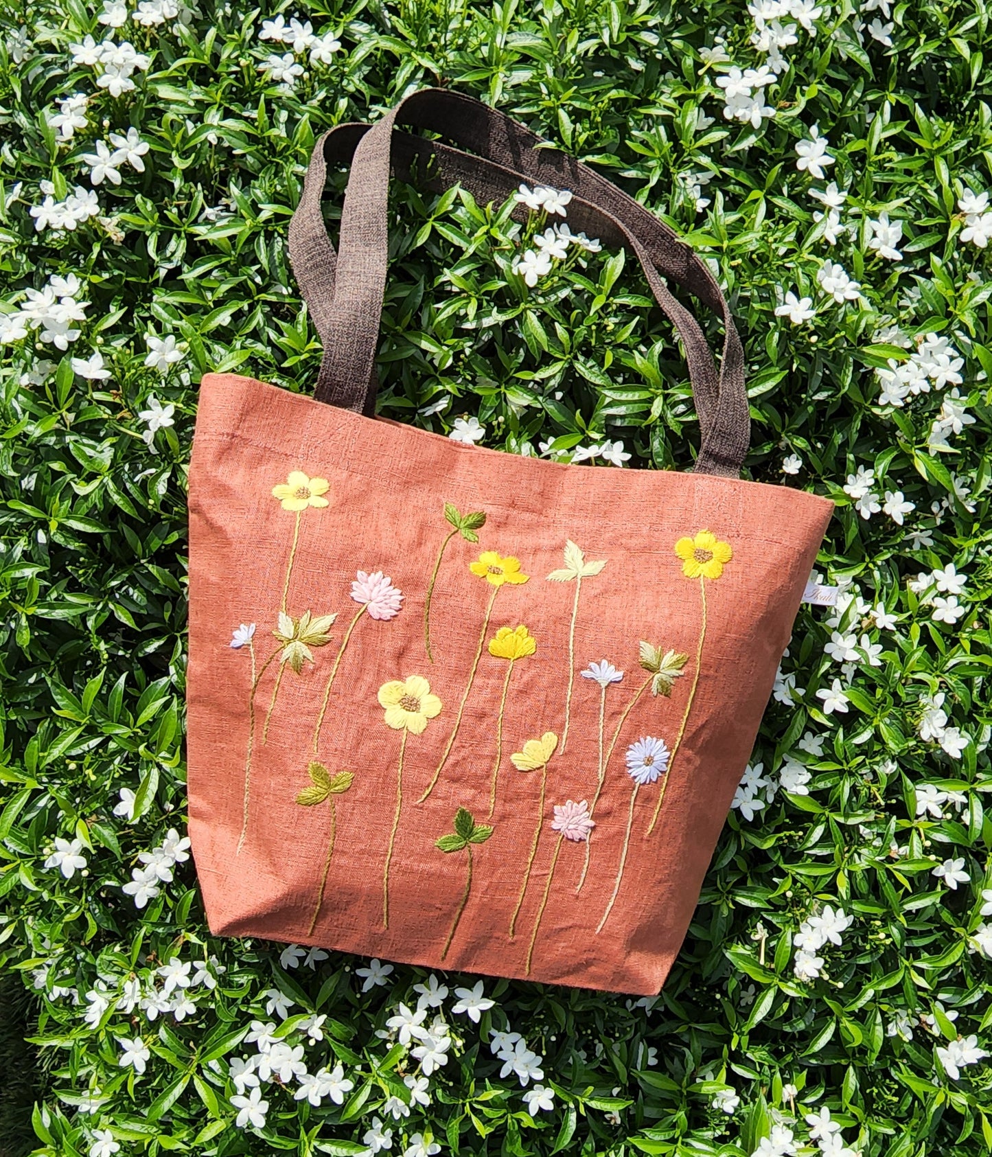 Ikali - Buttercup -  Hand-embroidered Tote