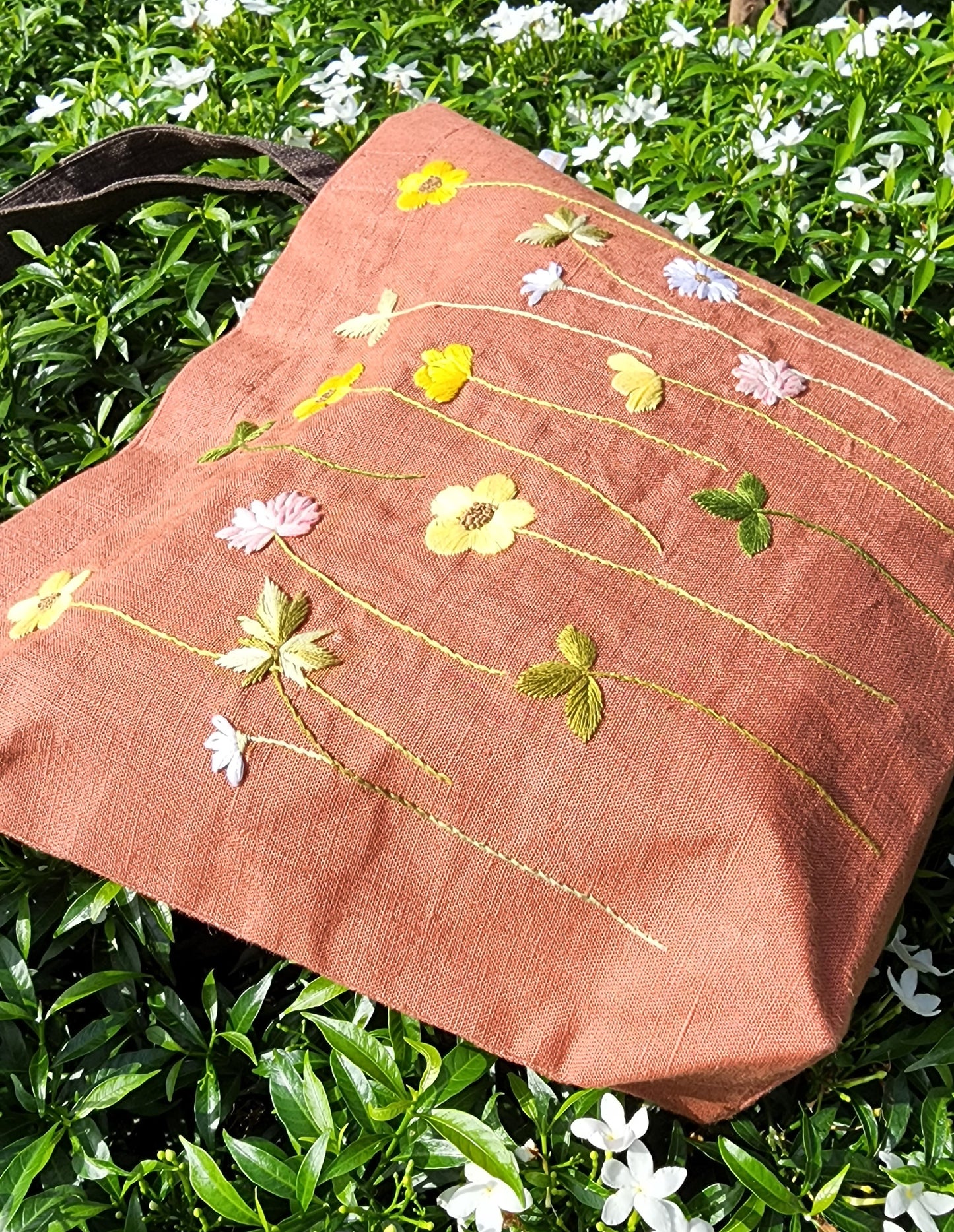 Ikali - Buttercup -  Hand-embroidered Tote