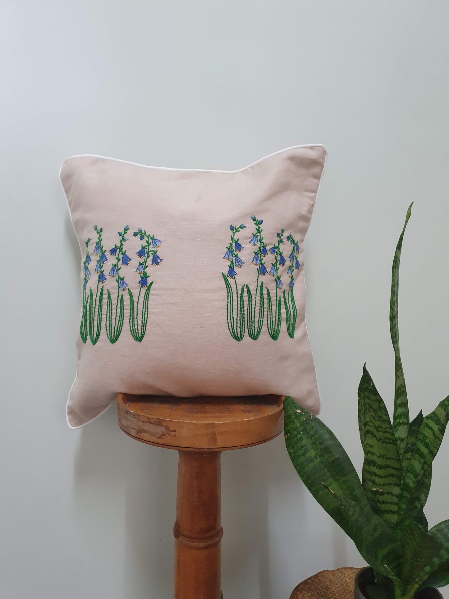 Ikali – Lavender Wreath - Hand-embroidered Cushion Cover Set (Set of 2)