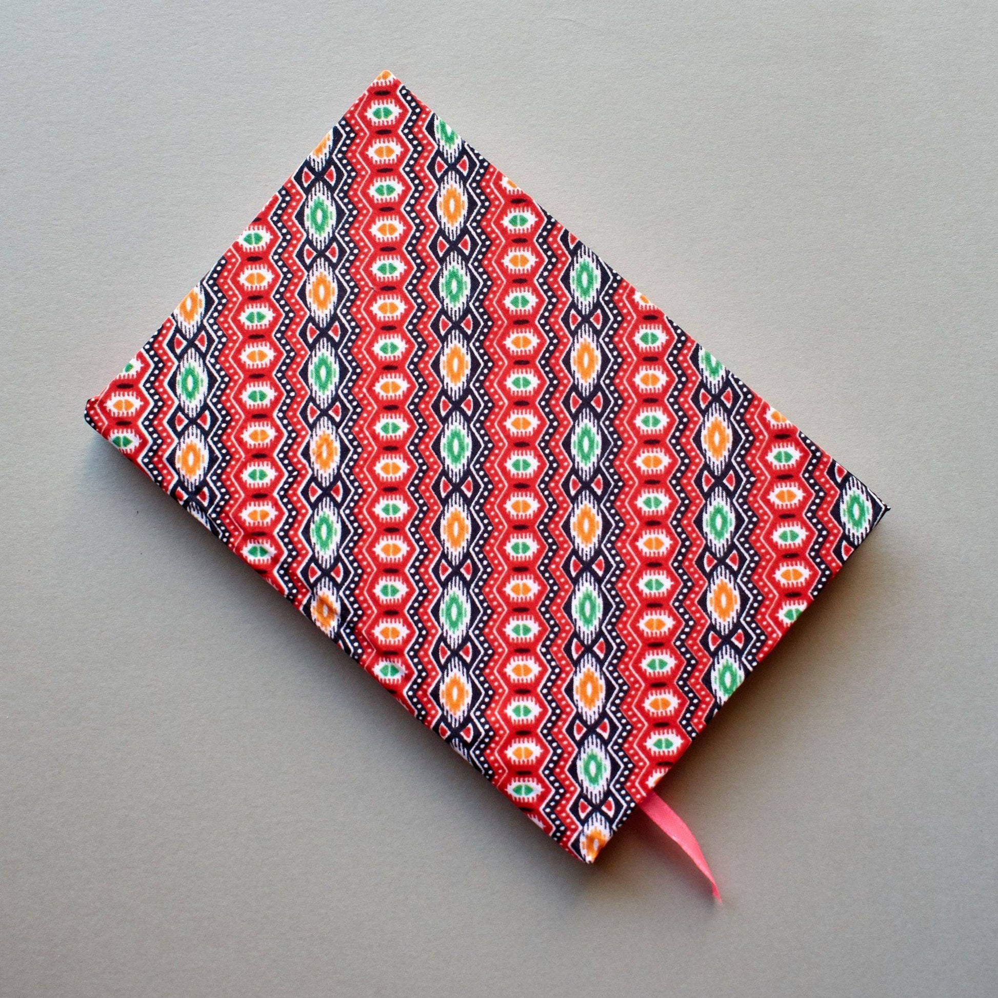 Bhutanese Cloth handmade Notebook red side