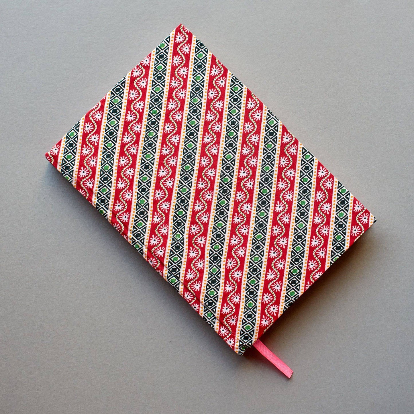 Handmade notebook with Bhutanese cloth cover diagonal