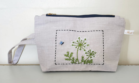 Ikali - Dandelion - Hand-embroidered Utility Pouch