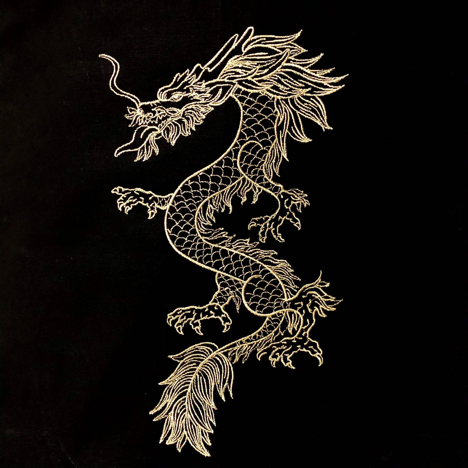 Mighty Golden Dragon Embroidered