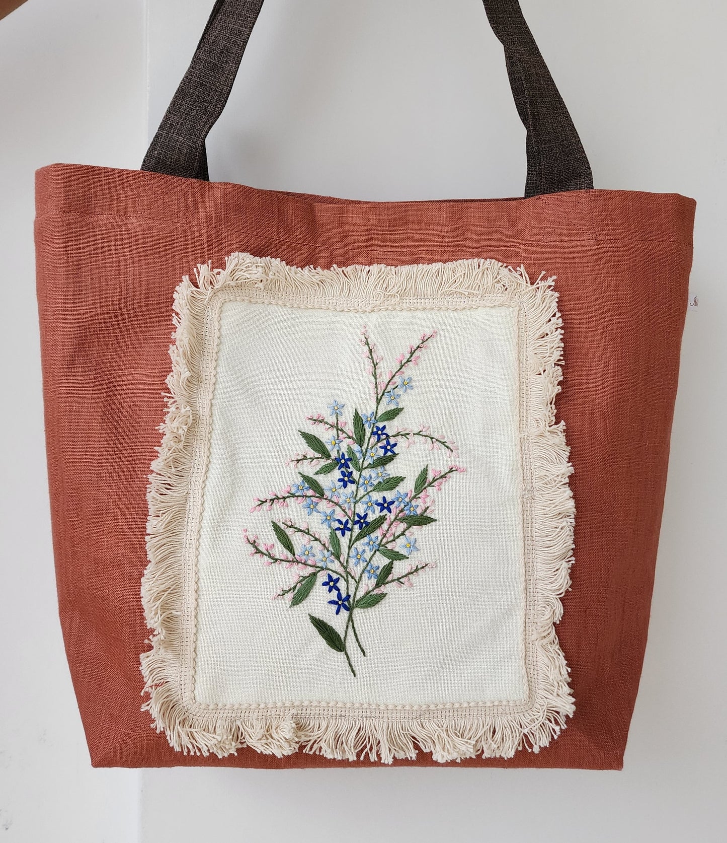 Ikali - Forget Me Not - Hand-embroidered Tote