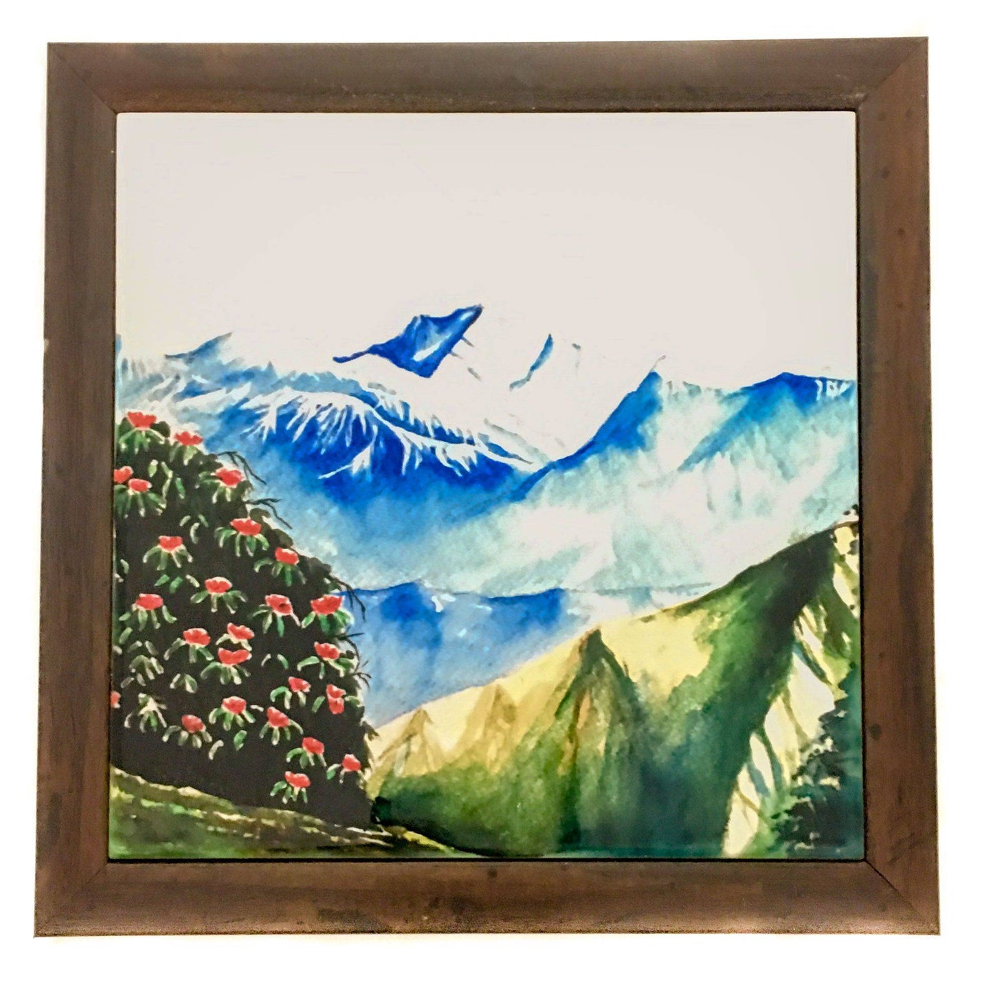 Portraits of Darjeeling - Kanchenjunga from Singalila (Ceramic) Harish Subba watercolour framed