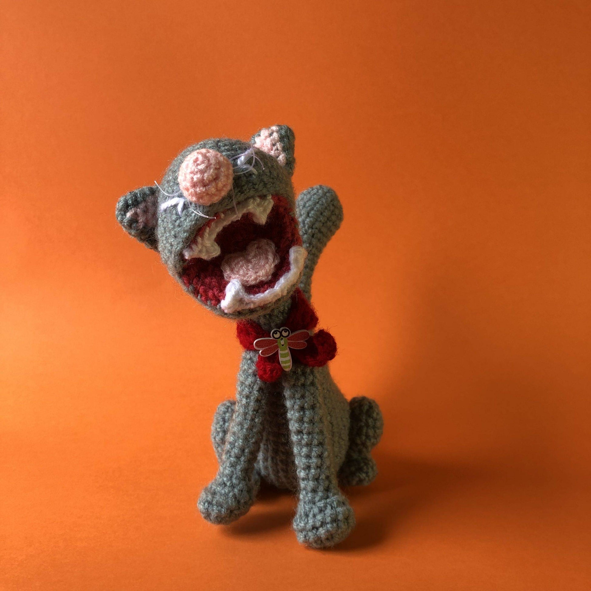 Yawning Midori Cat Crochet Toy - Magical Beings