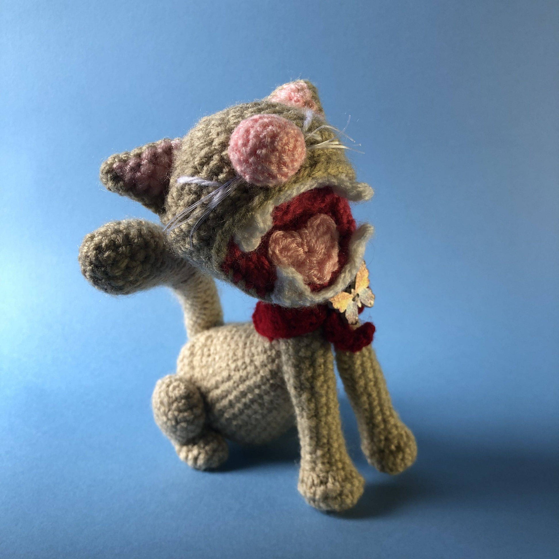 Yawning Midori Cat Crochet Toy - Magical Beings