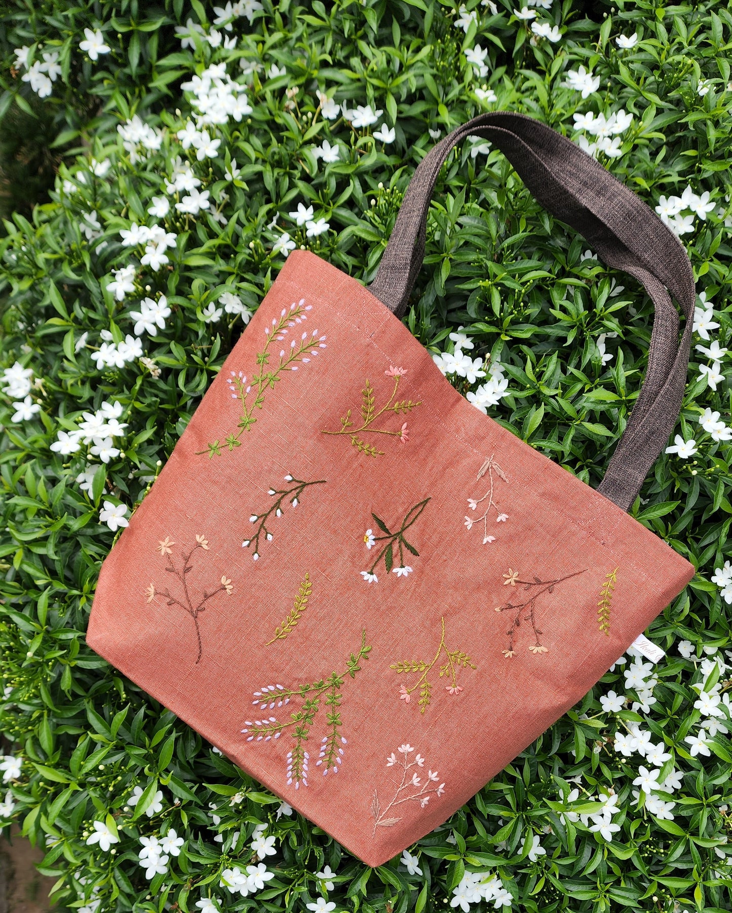 Ikali - Mix Flowers (3) -  Hand-embroidered Tote